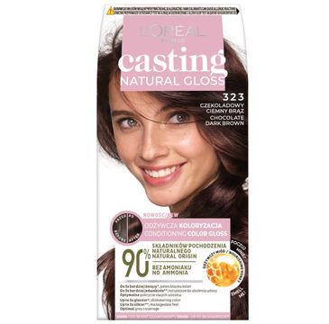 L'Oreal Paris Casting Natural Gloss farba do włosów 323 Czekoladowy Ciemny Brąz