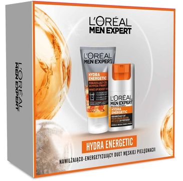 L'Oreal Paris Men Expert Hydra Energetic zestaw krem nawilżający przeciw oznakom zmęczenia 50ml + pobudzający żel do mycia twarzy 100ml