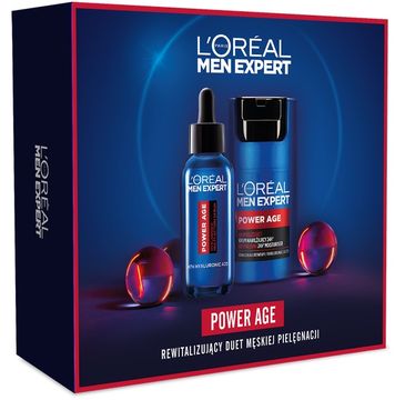 L'Oreal Paris Men Expert Power Age zestaw serum z kwasem hialuronowym 30ml + rewitalizujący krem nawilżający 50ml