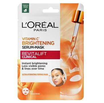 L'Oreal Paris Revitalift Clinical rozświetlająca maska-serum w płachcie z witaminą C i kwasem salicylowym 26g