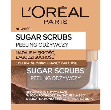 L'Oreal Sugar Scrubs peeling do twarzy odżywczy 3 cukry + masło kakaowe (50 ml)