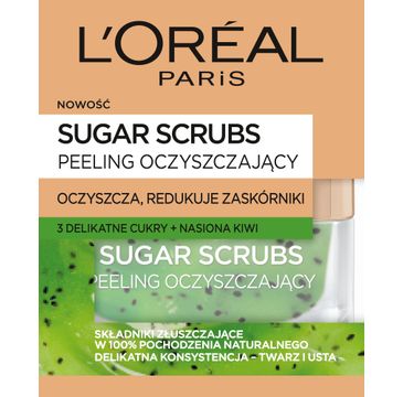 L'Oreal Sugar Scrubs peeling do twarzy odżywczy 3 cukry + nasiona kiwi (50 ml)