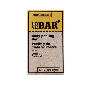 Love Bar Body Peeling Bar peeling do ciała w kostce Kawa & Pomarańczowy Olejek (2x30 g)