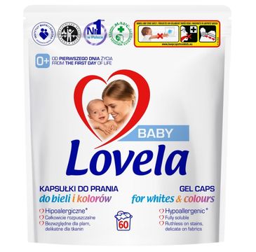 Lovela Baby hipoalergiczne kapsułki do prania do bieli i kolorów (60 szt.)