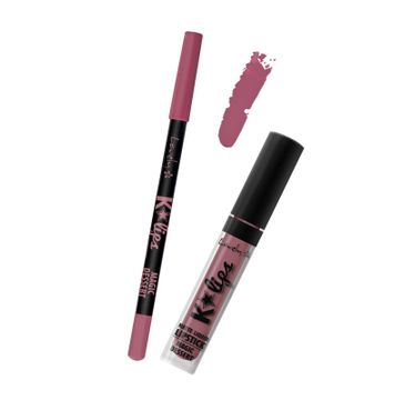 Lovely K-Lips Matte Liquid Lipstick & Lip Liner zestaw do wykonywania makijażu ust 7 Magic Dessert