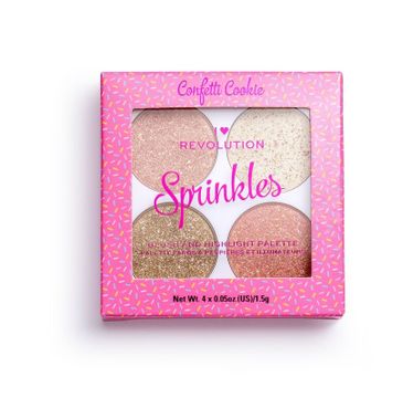 Makeup Revolution Blush&Sprinkles Confertti Cookie – paleta róży i rozświetlaczy (1 szt.)