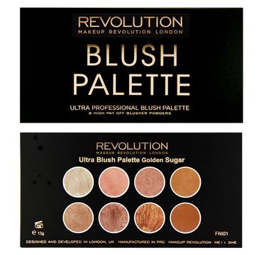 Makeup Revolution Blush Palette 8 Golden Sugar – zestaw róży, bronzerów i rozświetlaczy do twarzy (13 g)