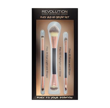 Makeup Revolution Brush Flex & Go Brush Set – zestaw pędzli do makijażu (3 szt.)