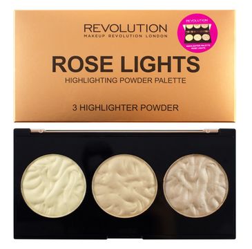 Makeup Revolution Highlighter Palette Rose Lights – rozświetlacze do twarzy (15 g)