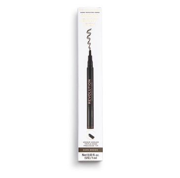 Makeup Revolution Micro Brow Pen kredka do brwi Dark (1 szt.)