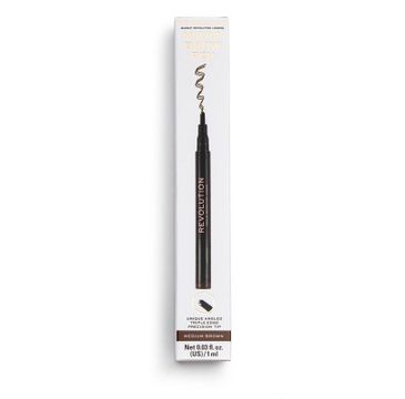 Makeup Revolution Micro Brow Pen kredka do brwi Medium Brown (1 szt.)