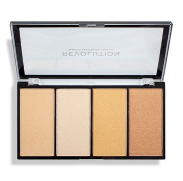 Makeup Revolution Re-Loaded Lustre – paleta rozświetlaczy Lights Warm (1 szt.)