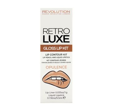 Makeup Revolution Retro Luxe Gloss Lip Kit – zestaw do ust Opulence pomadka + konturówka (1 szt.)