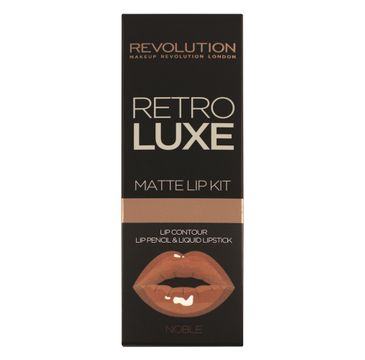 Makeup Revolution Retro Luxe Kits Matte – zestaw  do makijażu ust Noble konturówka + błyszczyk (1 op.)