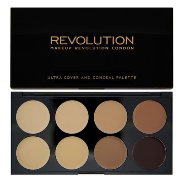 Makeup Revolution Ultra Cover and Conceal Palette - korektory  Medium Dark pod oczy i do twarzy (10 g)