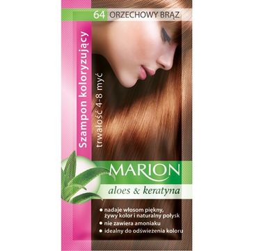 Marion Aloes & Keratyna – szampon koloryzujący do włosów do nr 64 Orzechowy Brąz (80 ml)