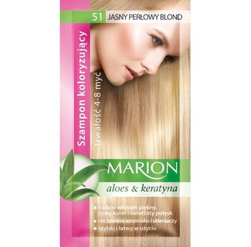 Marion Aloes & Keratyna – szampon koloryzujący do włosów nr 51 Jasny Perłowy Blond (80 ml)
