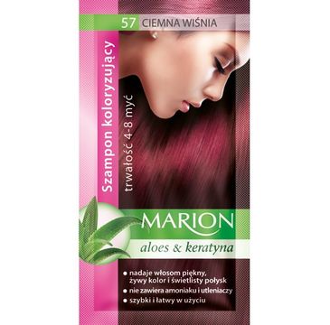 Marion Aloes & Keratyna – szampon koloryzujący do włosów nr 57 Ciemna Wiśnia (80 ml)