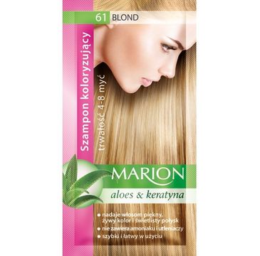 Marion Aloes & Keratyna – szampon koloryzujący do włosów nr 61 Blond (80 ml)
