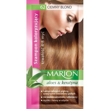 Marion Aloes & Keratyna – szampon koloryzujący do włosów nr 62 Ciemny Blond (80 ml)