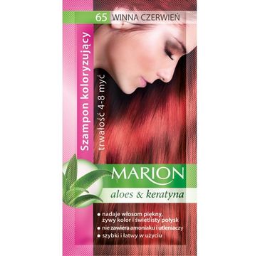 Marion Aloes & Keratyna – szampon koloryzujący do włosów nr 65 Winna Czerwień (80 ml)