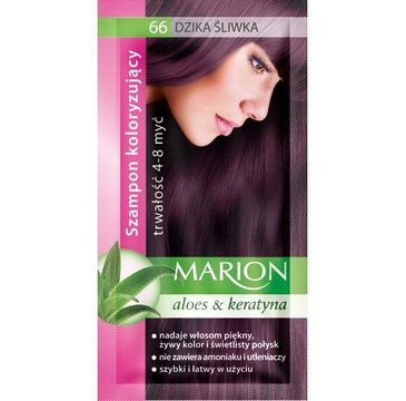 Marion Aloes & Keratyna – szampon koloryzujący do włosów nr 66 Dzika Śliwka (80 ml)
