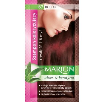 Marion Aloes & Keratyna – szampon koloryzujący do włosów nr 67 Bordo (80 ml)