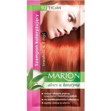 Marion Aloes & Keratyna – szampon koloryzujący do włosów nr 92 Tycjan (80 ml)