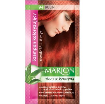 Marion Aloes & Keratyna – szampon koloryzujący do włosów nr 94 Rubin (80 ml)
