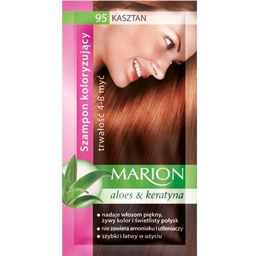 Marion Aloes & Keratyna – szampon koloryzujący do włosów nr 95 Kasztan (80 ml)