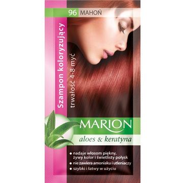 Marion Aloes & Keratyna – szampon koloryzujący do włosów nr 96 Mahoń (80 ml)