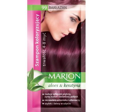Marion Aloes & Keratyna – szampon koloryzujący do włosów nr 99 Bakłażan (80 ml)