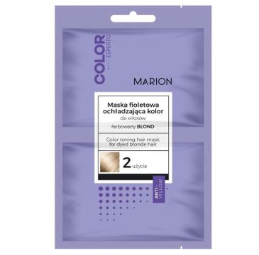 Marion Color Esperto maska fioletowa ochładzająca kolor do włosów farbowanych na blond 2x20ml