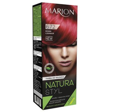 Marion Natura Styl – farba do włosów – Winna czerwień nr 672 (80 ml)