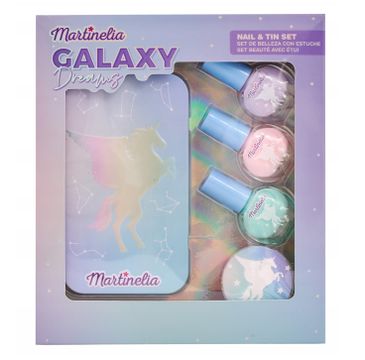 Martinelia Galaxy Dreams Nails&Tin Box zestaw lakier do paznokci 3szt + pilniczek + etui na lakiery