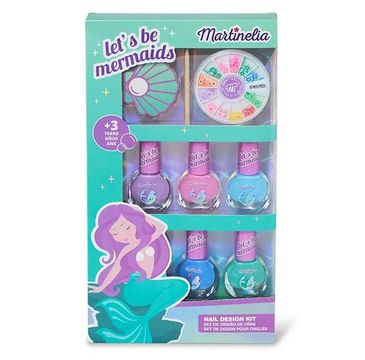 Martinelia Let's Be Mermaids Nails Desing Kit zestaw lakier do paznokci 5x4ml + ozdoby do paznokci + pilniczek + patyczek do paznokci