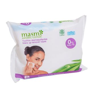 Masmi – Natural Cotton wilgotne chusteczki do demakijażu (20 szt.)