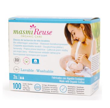 Masmi Reuse Organic Care wkładki laktacyjne wielorazowe z bawełny organicznej (2 szt.)