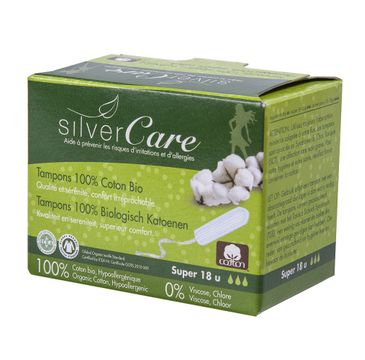 Masmi Silver Care tampony bez aplikatora z bawełny organicznej Super (18 szt.)