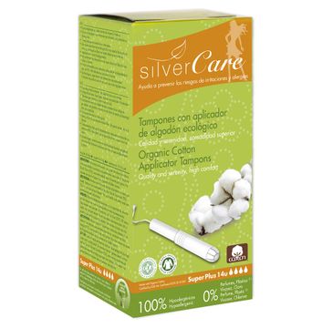 Masmi Silver Care tampony z aplikatorem z bawełny organicznej Super Plus 14szt