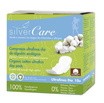 Masmi Silver Care ultracienkie bawełniane podpaski na dzień ze skrzydełkami z bawełny organicznej (10 szt.)