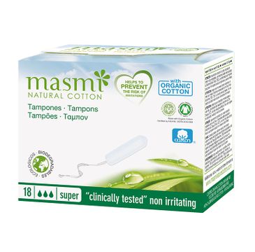 Masmi – Tampons tampony z bawełny organicznej Super (18 szt.)