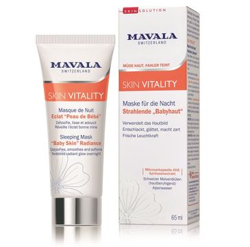 Mavala Skin Vitality Sleeping Mask "Baby Skin" Radiance rozświetlająca maska do twarzy na noc (65 ml)