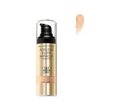 Max Factor Ageless Elixir Foundation 2in1 podkład + serum 45 Warm Almond SPF15 30ml