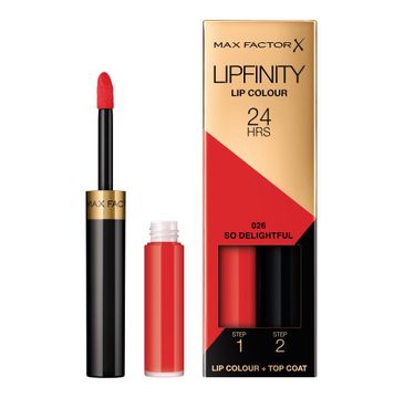 Max Factor Lipfinity Lip Colour dwufazowa pomadka w płynie o długotrwałym efekcie - 026 So Delightful