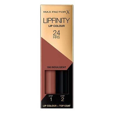 Max Factor Lipfinity Lip Colour dwufazowa pomadka w płynie o długotrwałym efekcie - 190 Indulgent