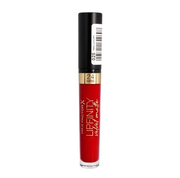 Max Factor Lipfinity Velvet Matte pomadka do ust w płynie nr 025 Red Luxury 3.5 g