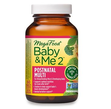 Mega Food Baby & Me 2 Postnatal Multi wsparcie poporodowe dla mamy i dziecka suplement diety (60 tabletek)