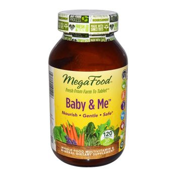 Mega Food Baby & Me organiczne witaminy dla kobiet w ciąży suplement diety 120 tabletek