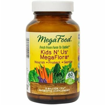 Mega Food Kids N' Us Mega Flora probiotyk dla dzieci i dla dorosłych suplement diety 60 tabletek